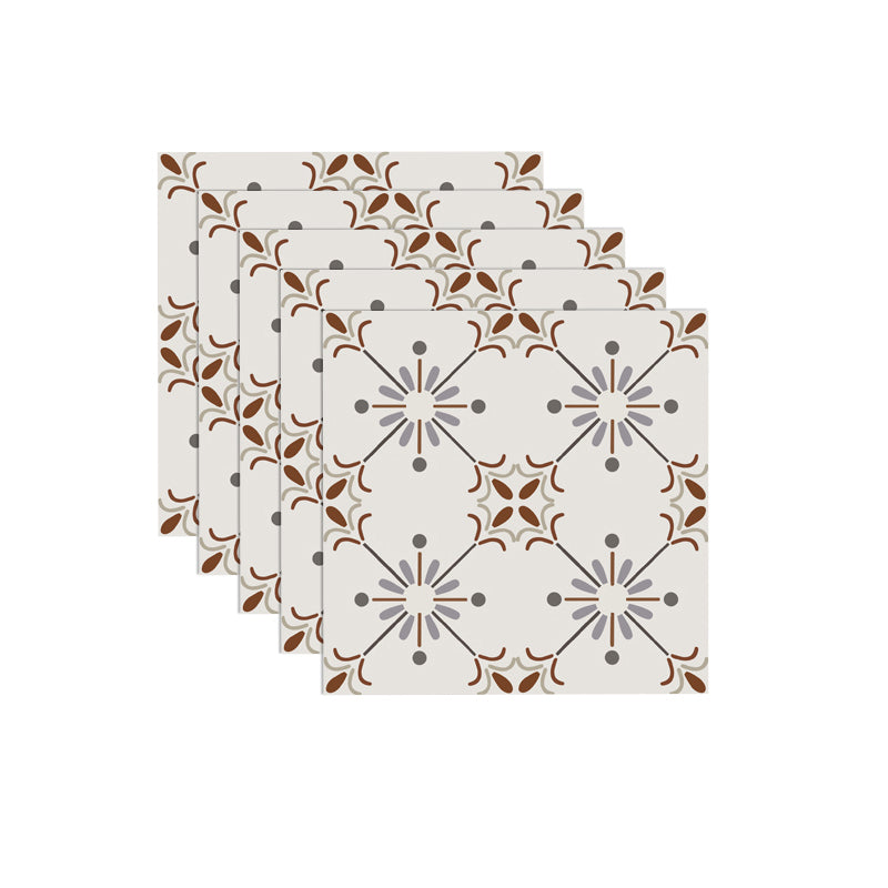 Beige Tone Peel & Stick Tile Square Pattern Printing Single Tile
