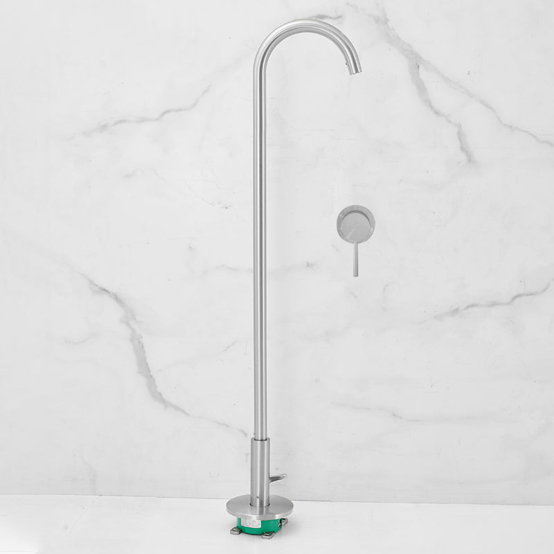 Modern High Arc Bathroom Faucet Floor Mounted Bath Faucet Trim