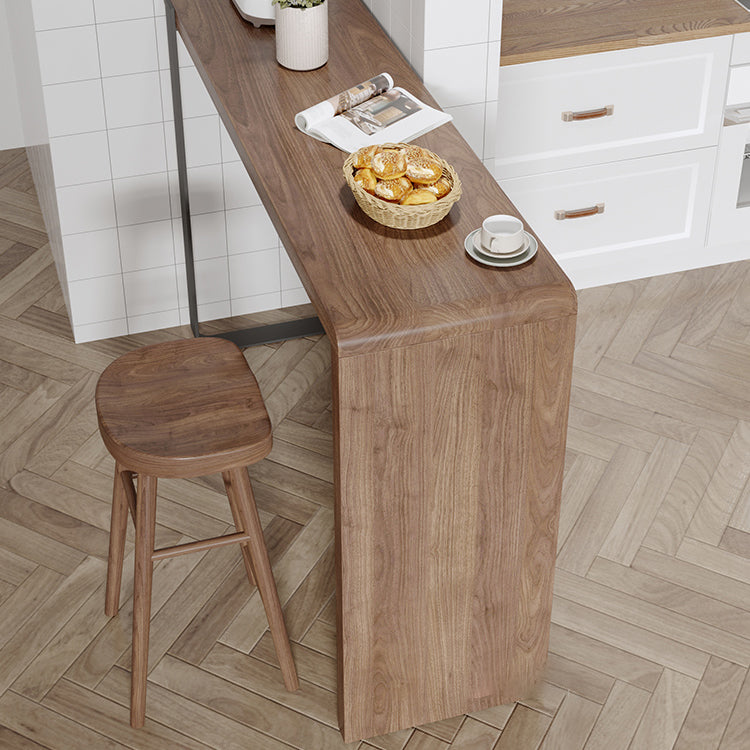 Pine Solid Wood Bar Pub Table Set 1/3 Pcs Rectangle Bar Table and Backless Stools