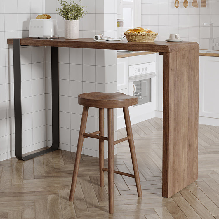 Pine Solid Wood Bar Pub Table Set 1/3 Pcs Rectangle Bar Table and Backless Stools