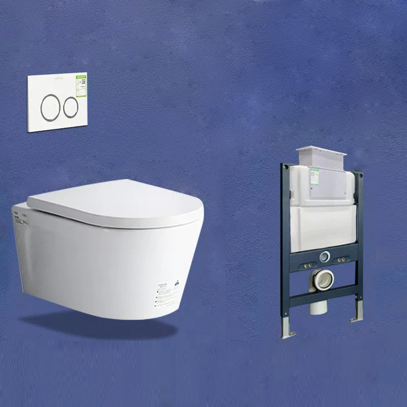 Contemporary Wall Hung Flush Toilet Ceramic Urine Toilet with Seat for Washroom