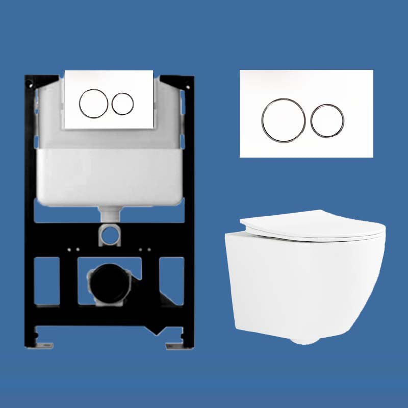 Contemporary Wall Hung Flush Toilet Ceramic Urine Toilet with Seat for Bathroom