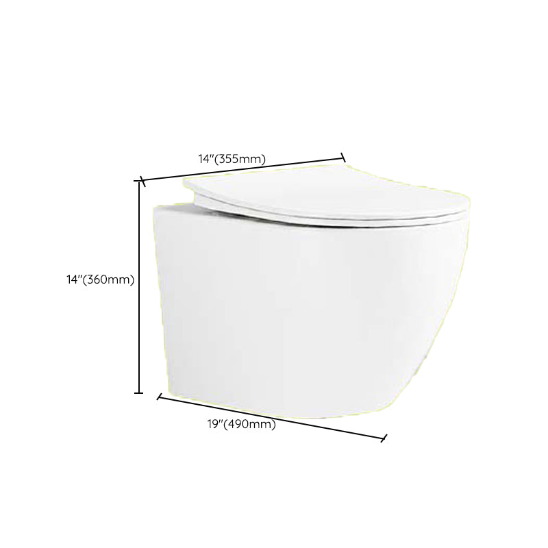 Contemporary Wall Hung Flush Toilet Ceramic Urine Toilet with Seat for Bathroom