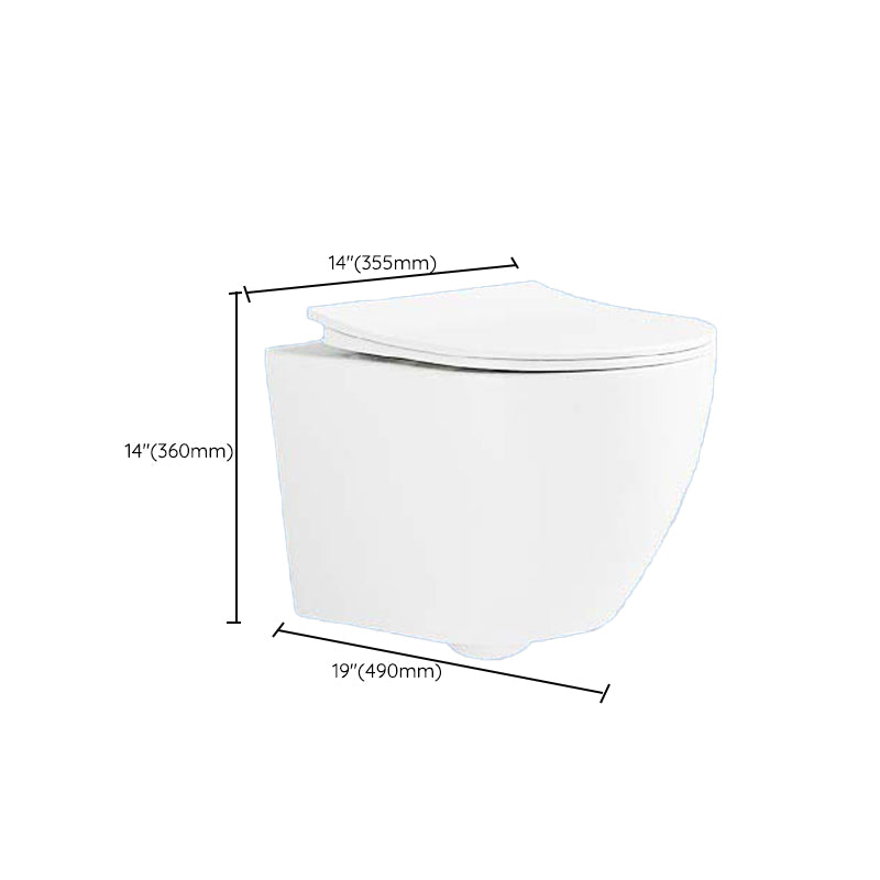 Contemporary Wall Hung Flush Toilet Ceramic Urine Toilet with Seat for Bathroom