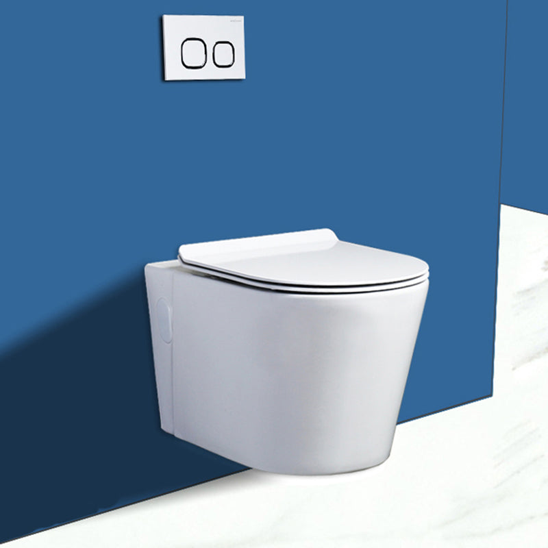 Contemporary Wall Mount Flush Toilet Ceramic Urine Toilet with Seat for Washroom