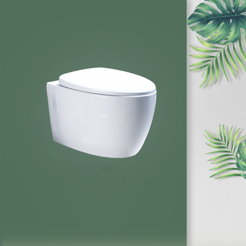 Contemporary Wall Mount Flush Toilet Ceramic Urine Toilet with Seat for Washroom