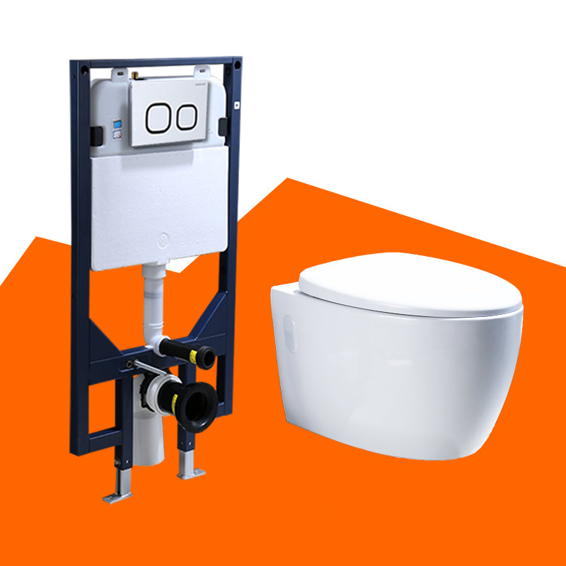 Contemporary Wall Mount Flush Toilet Ceramic Urine Toilet with Seat for Washroom