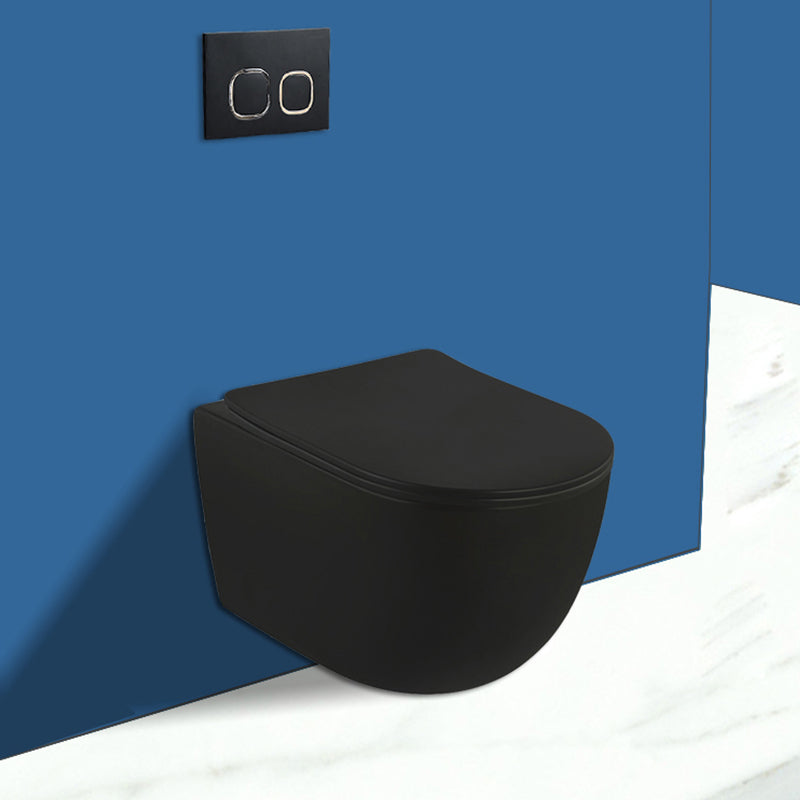 Contemporary Wall Mount Flush Toilet Ceramic Urine Toilet with Seat for Washroom