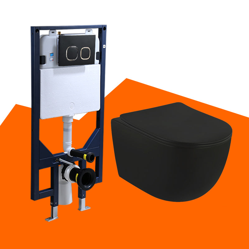 Contemporary Wall Mount Flush Toilet Ceramic Urine Toilet with Seat for Washroom