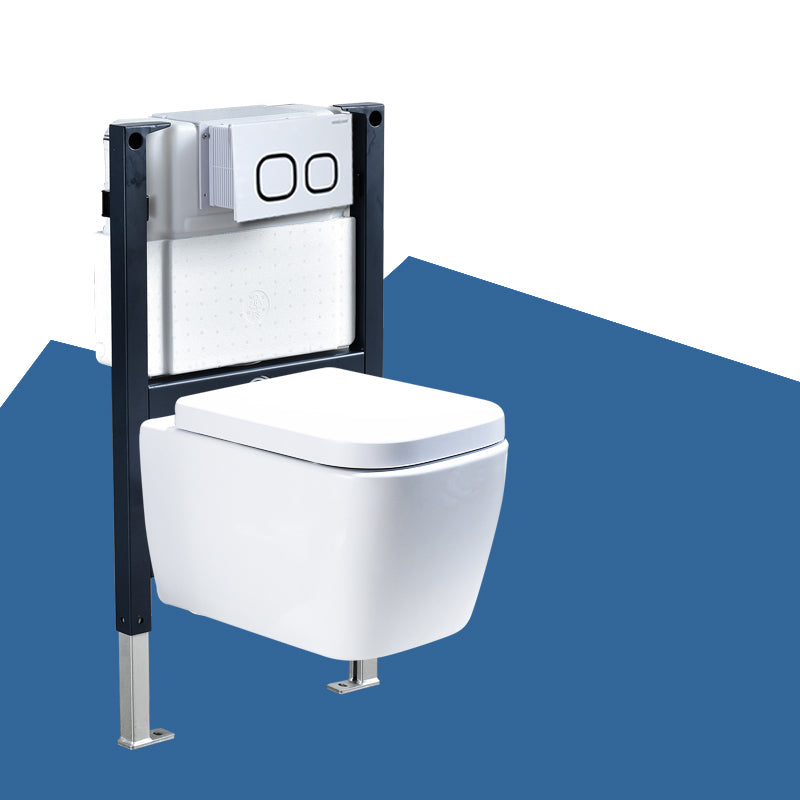 Contemporary Wall Mount Flush Toilet Ceramic Urine Toilet with Seat for Washroom