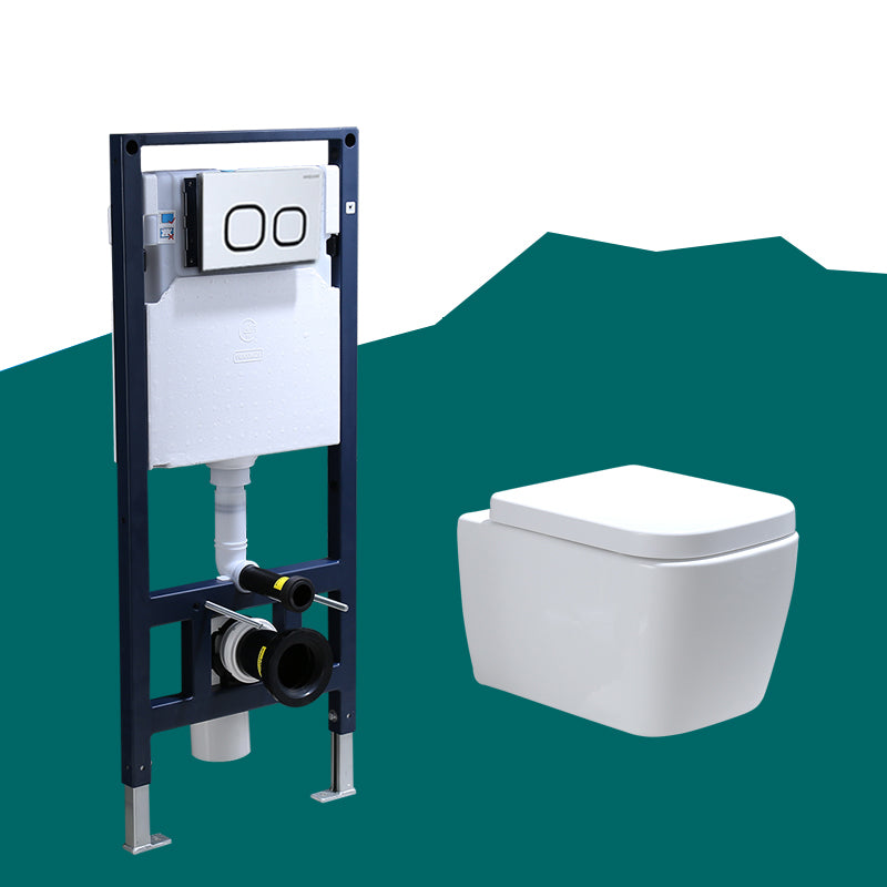 Contemporary Wall Mount Flush Toilet Ceramic Urine Toilet with Seat for Washroom