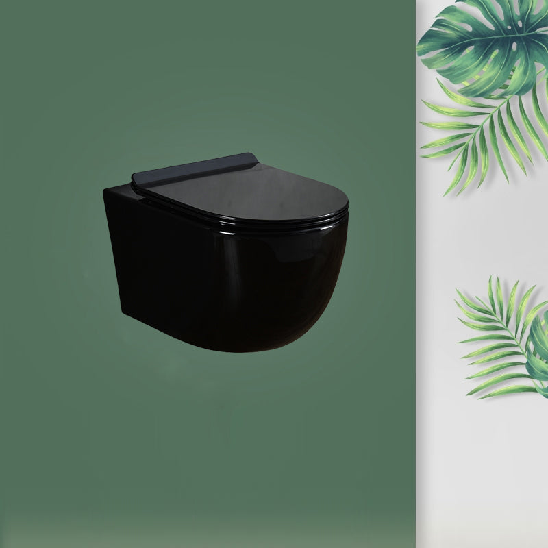 Contemporary Wall Mount Flush Toilet Ceramic Urine Toilet with Seat for Washroom