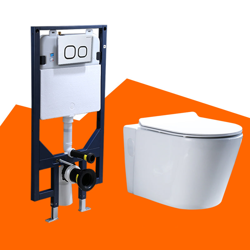 Contemporary Wall Mount Flush Toilet Ceramic Urine Toilet with Seat for Washroom