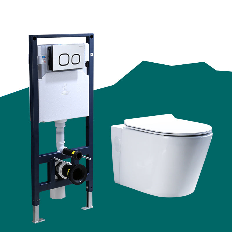 Contemporary Wall Mount Flush Toilet Ceramic Urine Toilet with Seat for Washroom