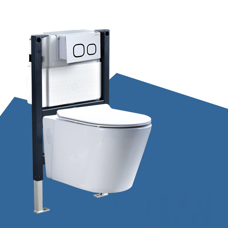 Contemporary Wall Mount Flush Toilet Ceramic Urine Toilet with Seat for Washroom