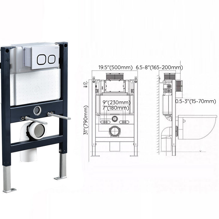 Contemporary Wall Mount Flush Toilet Ceramic Urine Toilet with Seat for Washroom