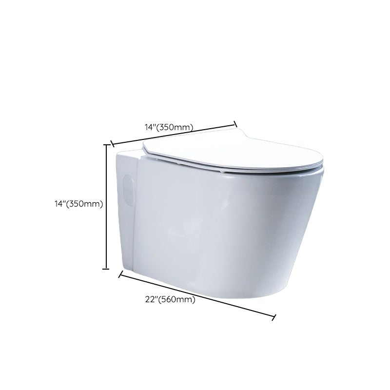 Contemporary Wall Mount Flush Toilet Ceramic Urine Toilet with Seat for Washroom