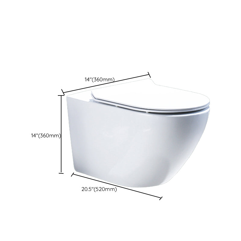 Contemporary Wall Mount Flush Toilet Ceramic Urine Toilet with Seat for Washroom