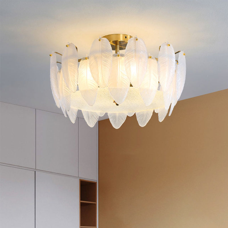Creative Ceiling Lamp Modern Flush Mount Light Fixture with Glass Shade for Bedroom
