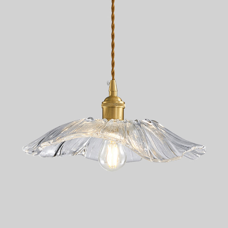 Modern Metal Flush Mount Flower Shape Ceiling Light with Glass Shade for Bedroom