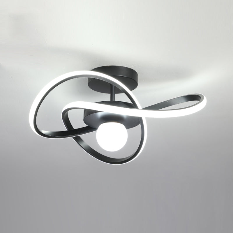 Minimalism Ceiling Light Twisted Flush Mount with Metal for Bedroom