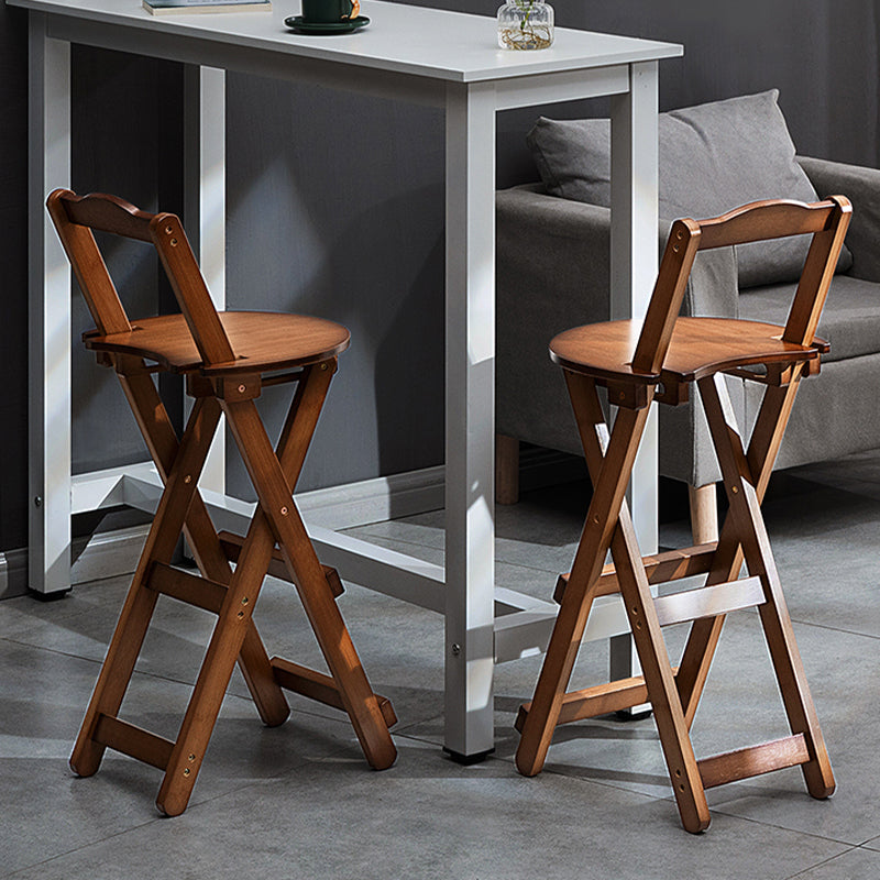Contemporary Indoor Bar Stools Wooden Folding Low Back Stool
