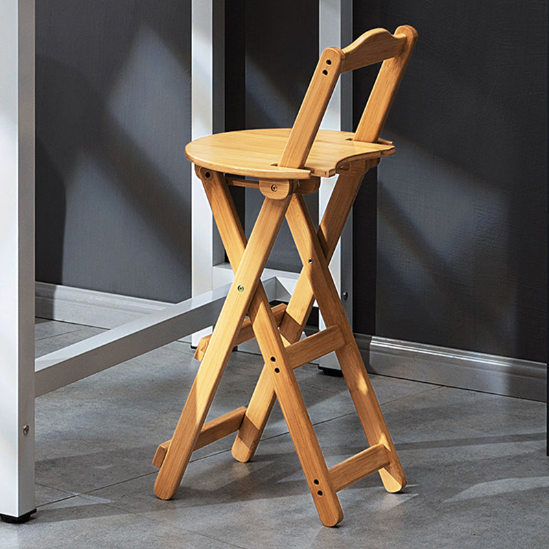 Contemporary Indoor Bar Stools Wooden Folding Low Back Stool