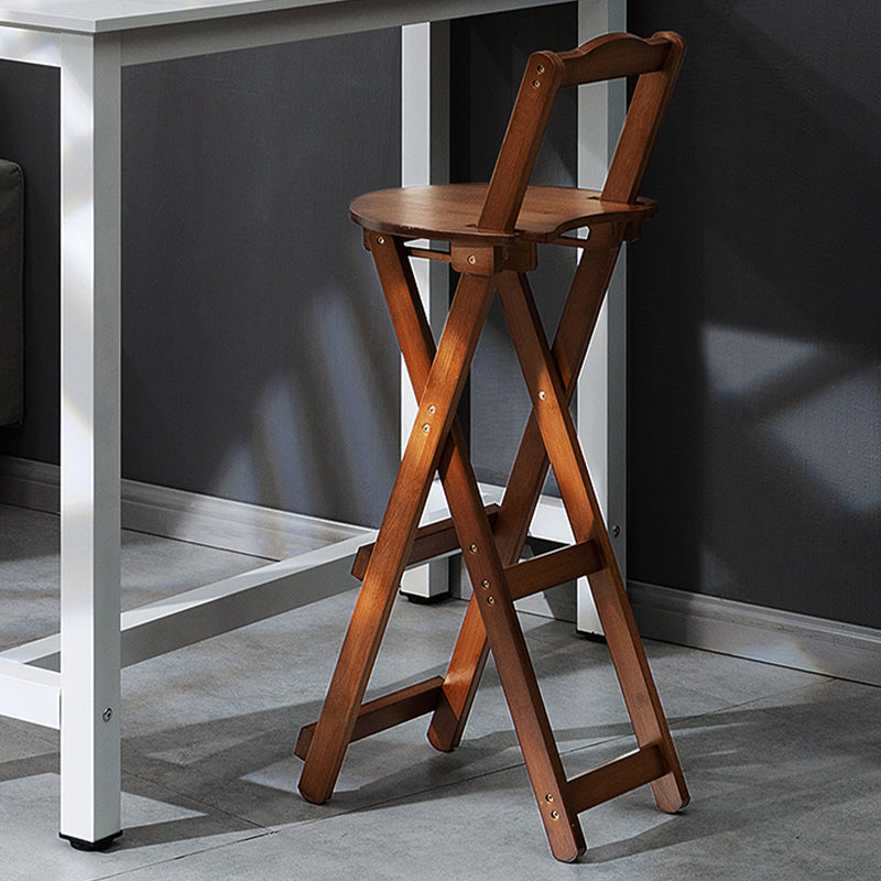 Contemporary Indoor Bar Stools Wooden Folding Low Back Stool