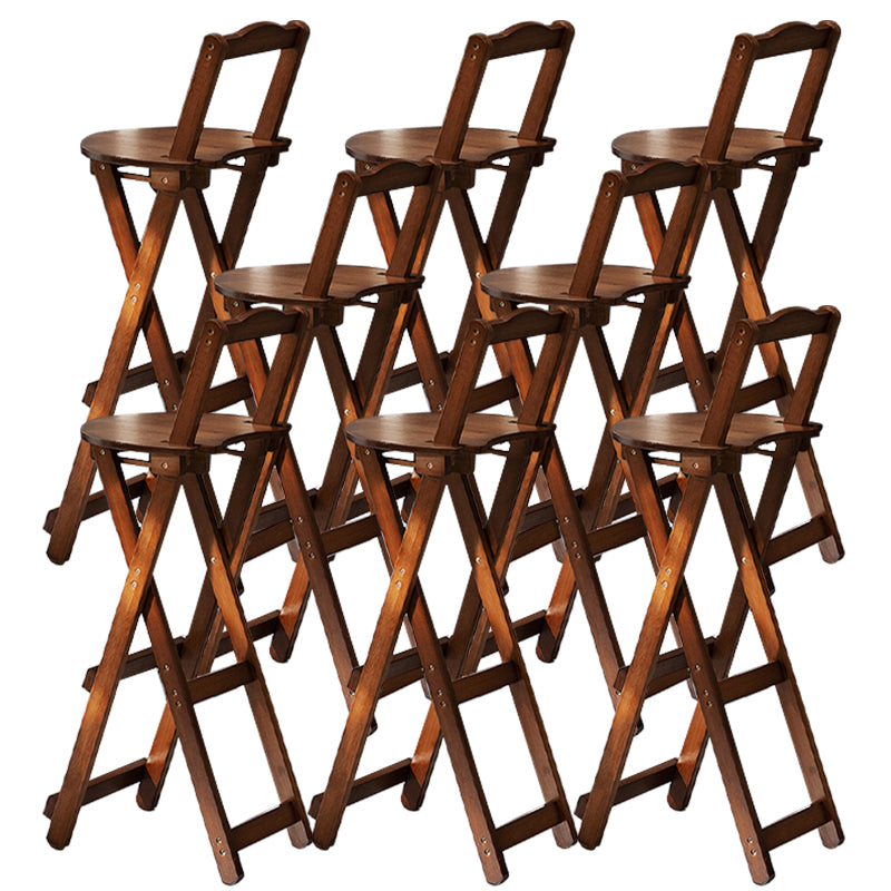 Contemporary Indoor Bar Stools Wooden Folding Low Back Stool