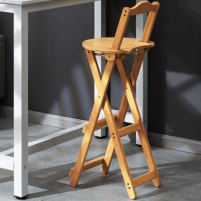 Contemporary Indoor Bar Stools Wooden Folding Low Back Stool