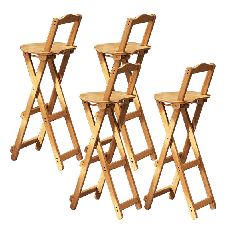 Contemporary Indoor Bar Stools Wooden Folding Low Back Stool