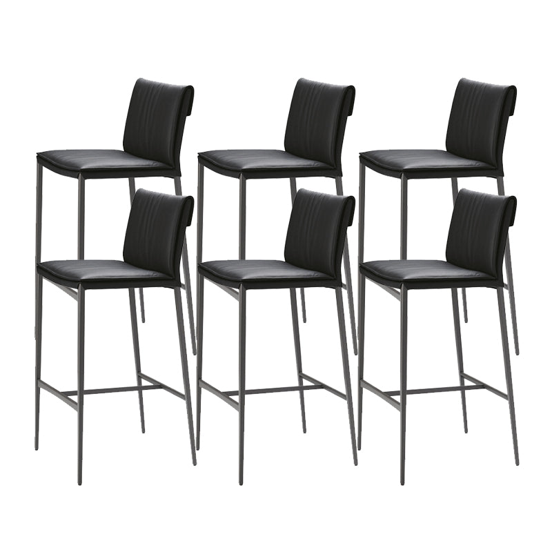 Nordic Style Metal Bar Stool Rectangle Leather Bar Stools for Living Room