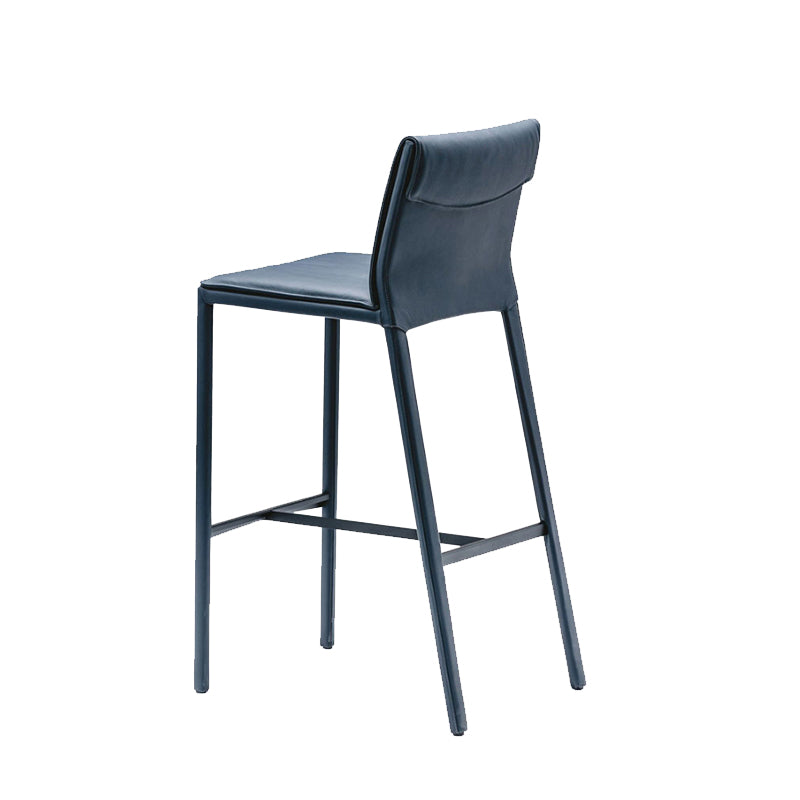 Nordic Style Metal Bar Stool Rectangle Leather Bar Stools for Living Room