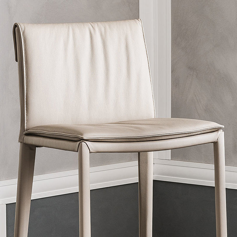Nordic Style Metal Bar Stool Rectangle Leather Bar Stools for Living Room
