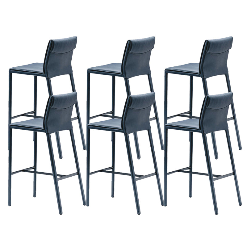 Nordic Style Metal Bar Stool Rectangle Leather Bar Stools for Living Room