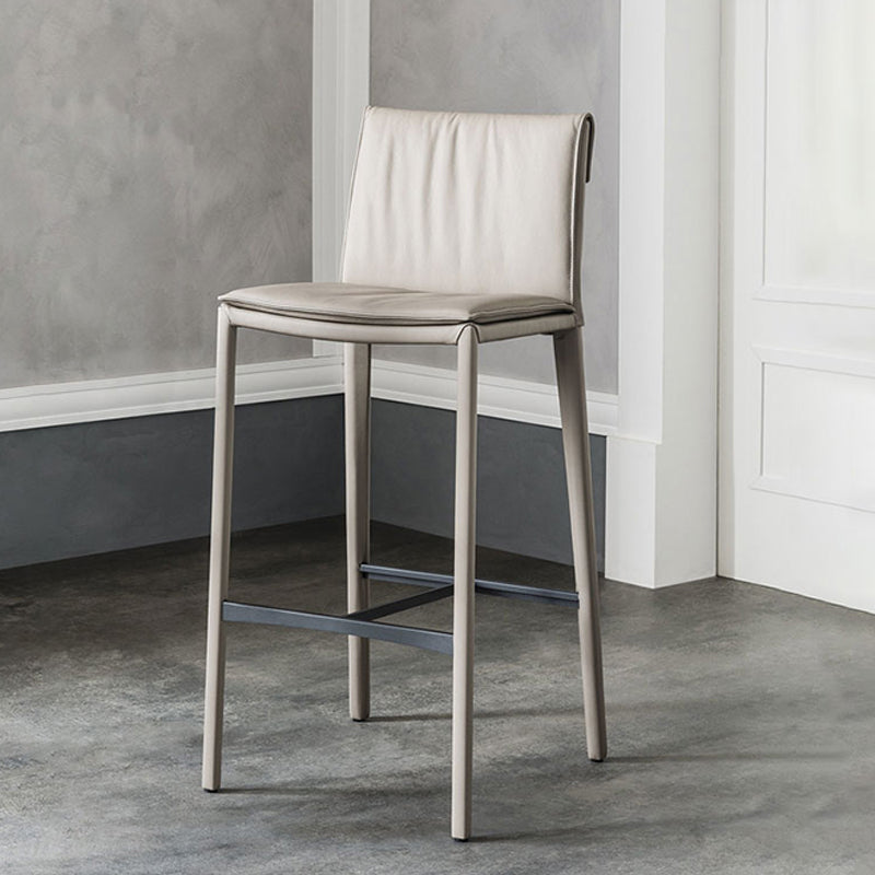 Nordic Style Metal Bar Stool Rectangle Leather Bar Stools for Living Room