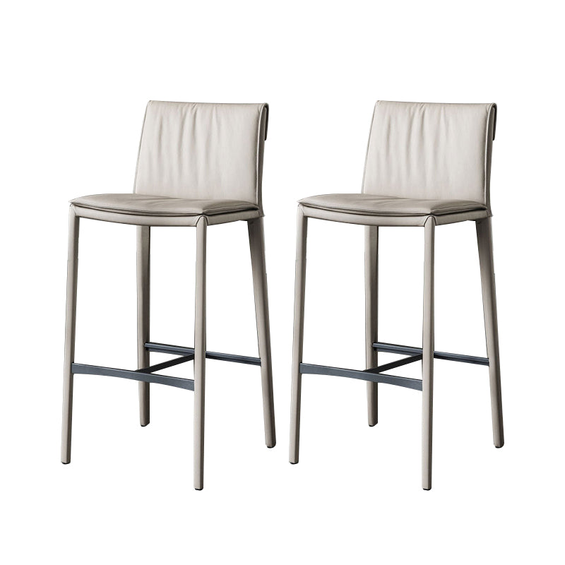 Nordic Style Metal Bar Stool Rectangle Leather Bar Stools for Living Room