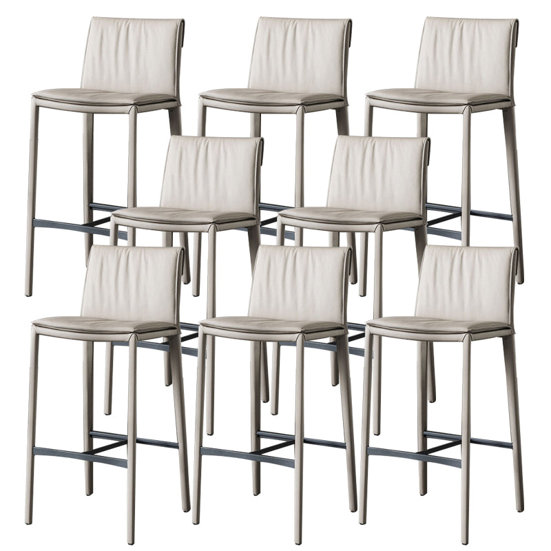 Nordic Style Metal Bar Stool Rectangle Leather Bar Stools for Living Room