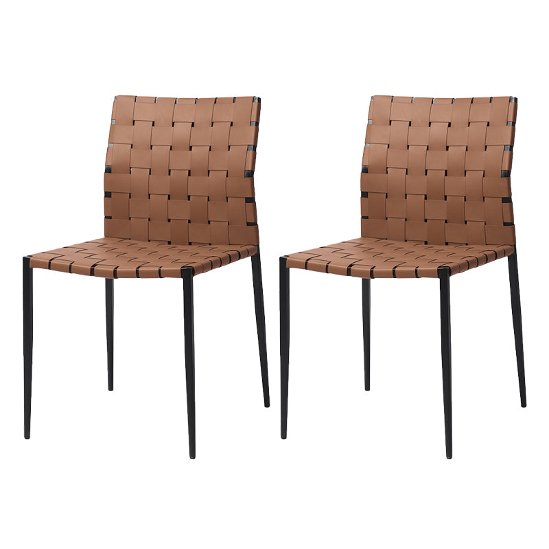 Faux Leather Bar Stools Low Back Dining Stools with Metal Base