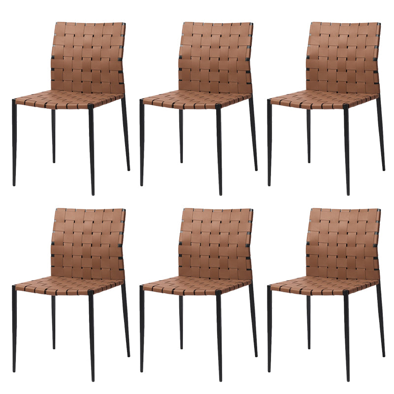 Faux Leather Bar Stools Low Back Dining Stools with Metal Base