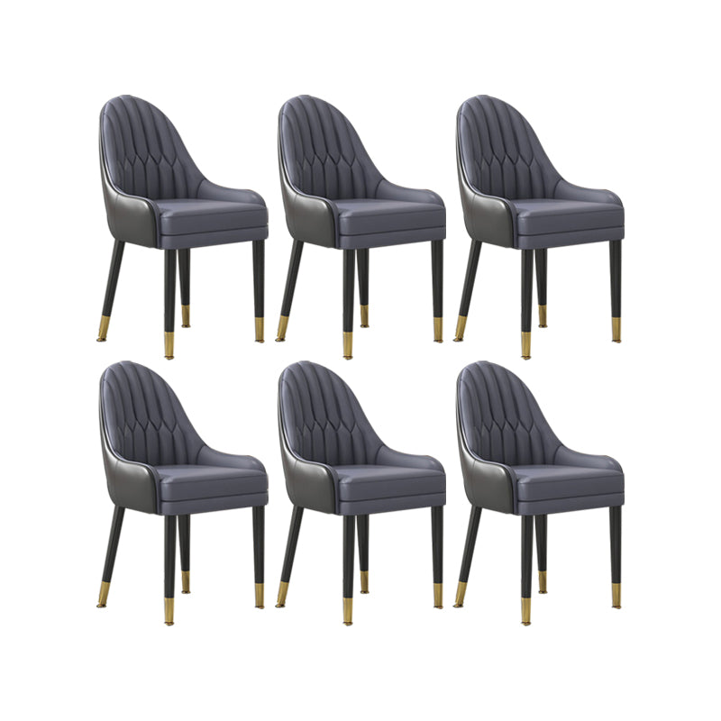 Faux Leather Dining Chairs Modern Parsons Arm Chair with Wood Legs