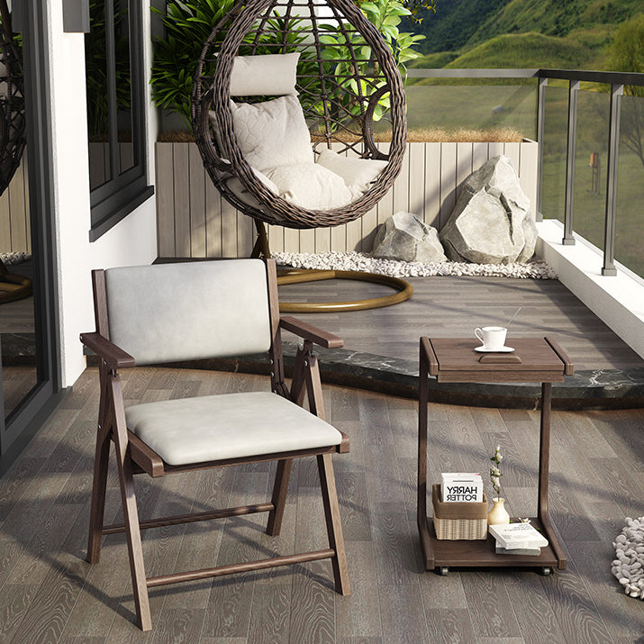 Contemporary Upholstered Arm Chair Indoor Solid Wood Dining Chair