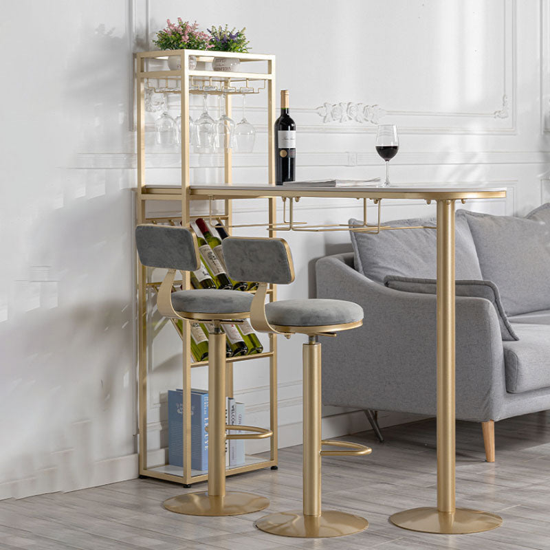 Modern Pub Table with Storage Base Specialty Stone Top Bar Table