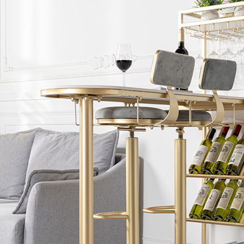 Modern Pub Table with Storage Base Specialty Stone Top Bar Table