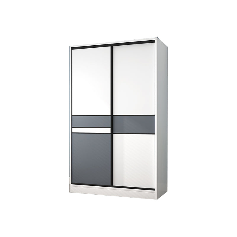 White Wood Frame Wardrobe Freestanding Wardrobe Armoire with Shelves