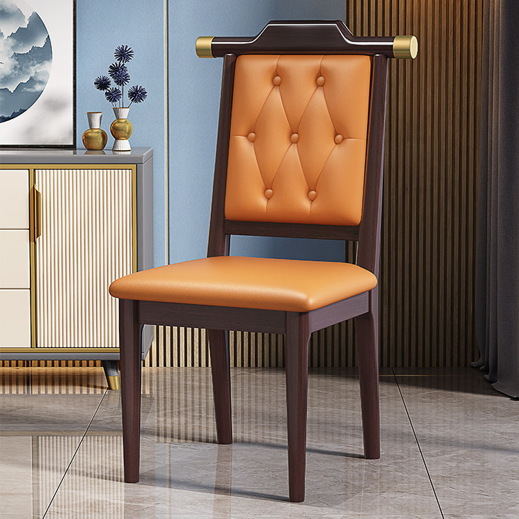 Modern Tufted Dining Chair Open Back Armless Chair for Kitchen Use