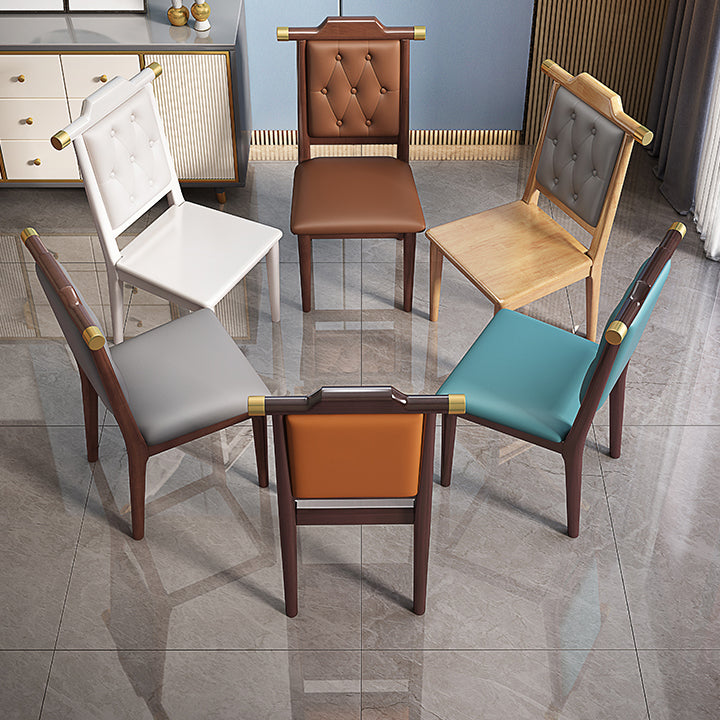 Modern Tufted Dining Chair Open Back Armless Chair for Kitchen Use