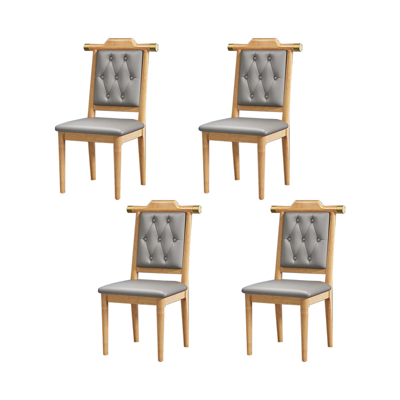 Modern Tufted Dining Chair Open Back Armless Chair for Kitchen Use