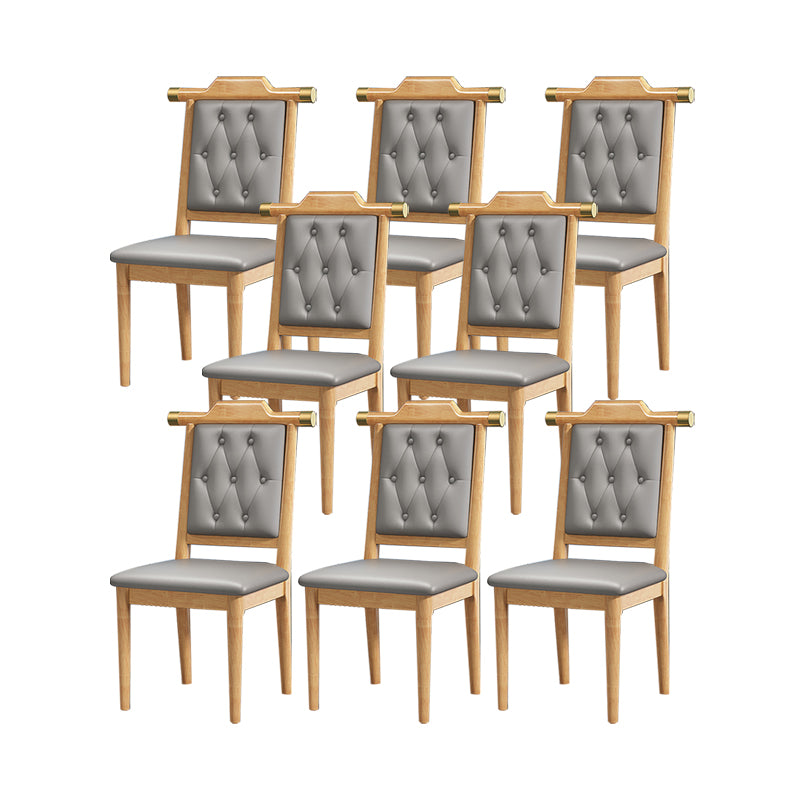 Modern Tufted Dining Chair Open Back Armless Chair for Kitchen Use