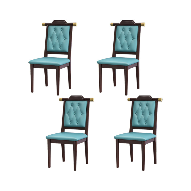 Modern Tufted Dining Chair Open Back Armless Chair for Kitchen Use